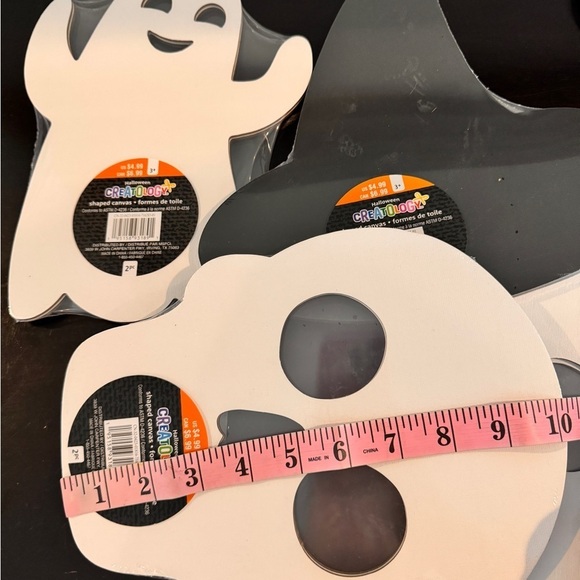 Halloween 🎃 Art Canvas Painting Ghost Witch’s Hat and Skull - Picture 2 of 4